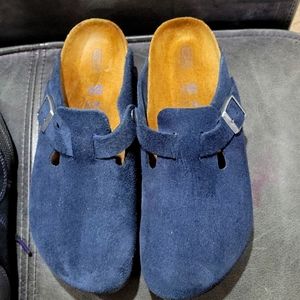 Birkenstock slip on navy blue suede size 40